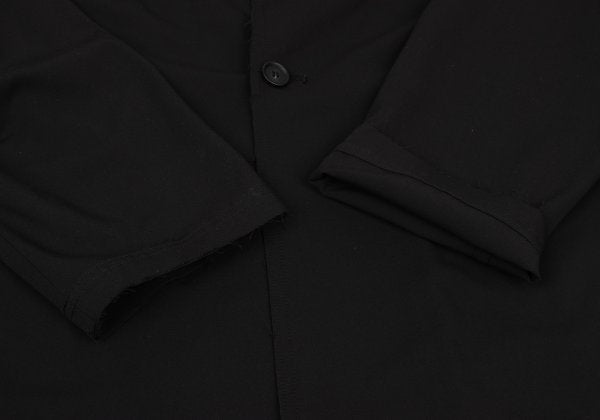 s'yte Raw Edge Stand Collar Long Coat Black Size 3