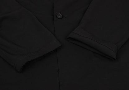 s'yte Raw Edge Stand Collar Long Coat Black Size 3