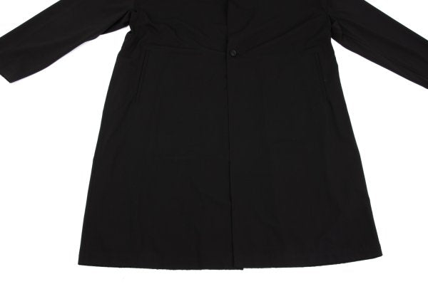 s'yte Raw Edge Stand Collar Long Coat Black Size 3