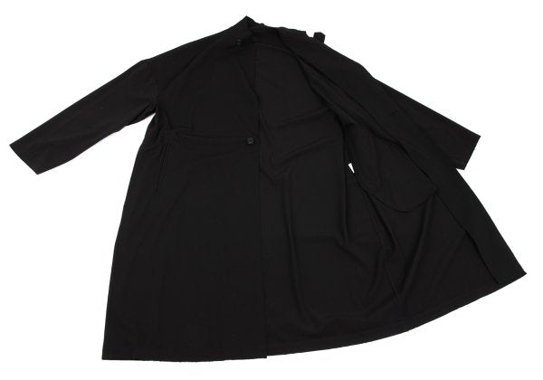 s'yte Raw Edge Stand Collar Long Coat Black Size 3