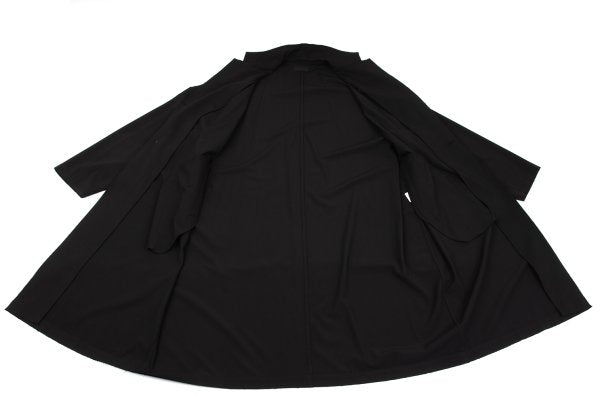 s'yte Raw Edge Stand Collar Long Coat Black Size 3