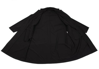 s'yte Raw Edge Stand Collar Long Coat Black Size 3