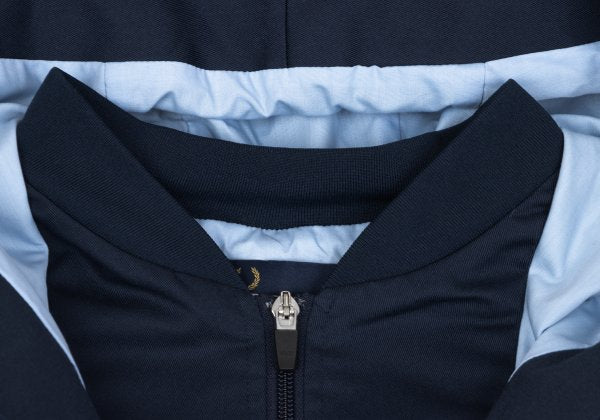 FRED PERRY Poly-Cotton Anorak Hoodie Navy Size L