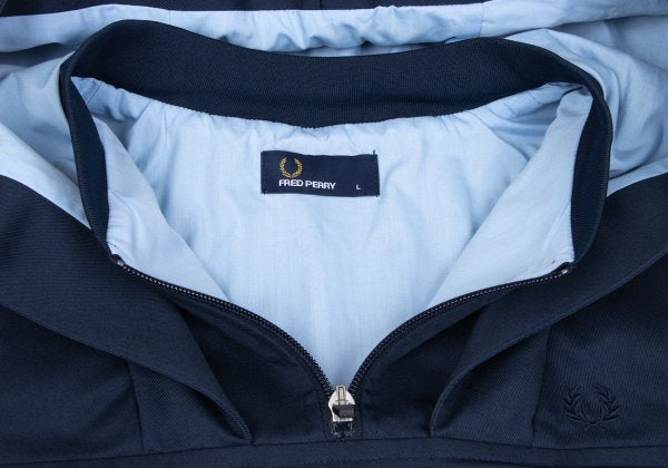 FRED PERRY Poly-Cotton Anorak Hoodie Navy Size L
