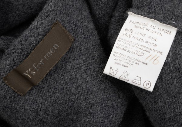 Y's for men Wool Nylon Stitch Design Knit Gray Size M