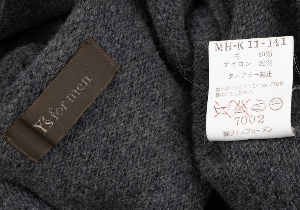 Y's for men Wool Nylon Stitch Design Knit Gray Size M