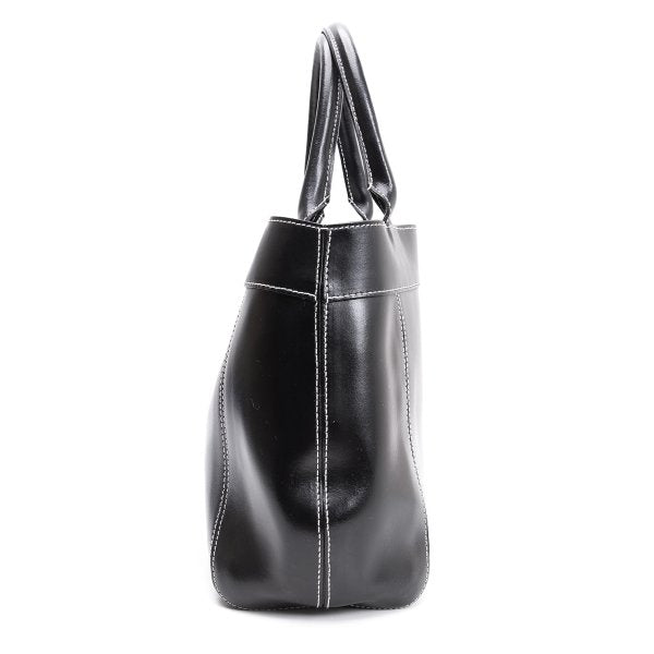 FURLA Belt Design Leather Tote Bag Black
