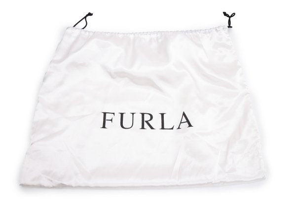 FURLA Belt Design Leather Tote Bag Black