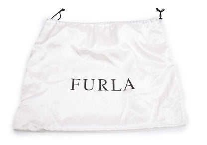 FURLA Belt Design Leather Tote Bag Black