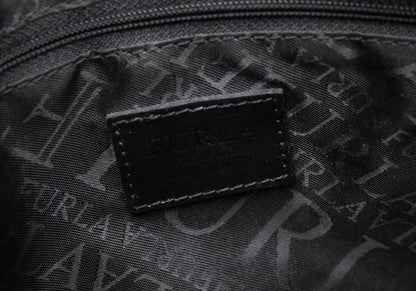 FURLA Belt Design Leather Tote Bag Black