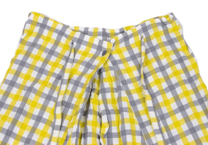 ISSEY MIYAKE me Gingham Check Easy Pants Wht/Gray/Yel Size F