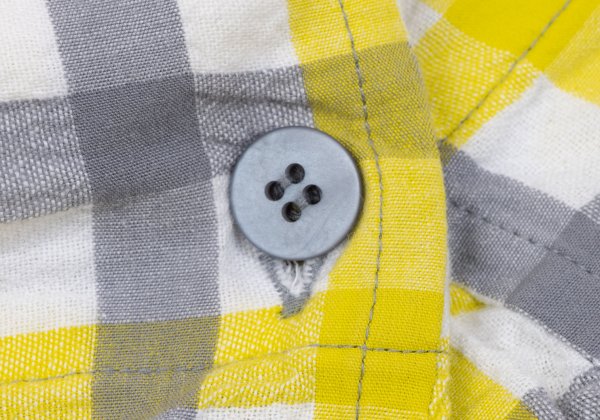 ISSEY MIYAKE me Gingham Check Easy Pants Wht/Gray/Yel Size F