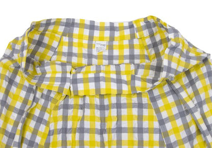 ISSEY MIYAKE me Gingham Check Easy Pants Wht/Gray/Yel Size F