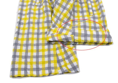 ISSEY MIYAKE me Gingham Check Easy Pants Wht/Gray/Yel Size F