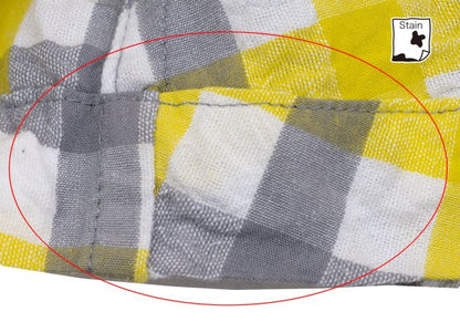 ISSEY MIYAKE me Gingham Check Easy Pants Wht/Gray/Yel Size F