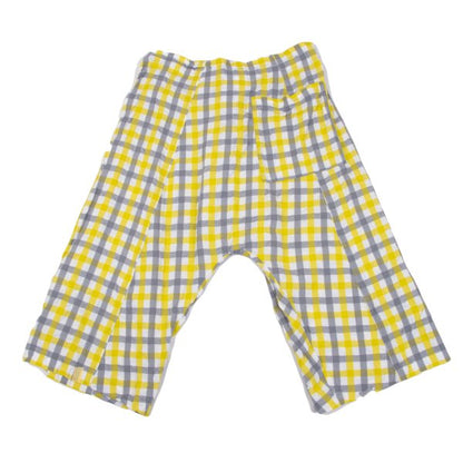 ISSEY MIYAKE me Gingham Check Easy Pants Wht/Gray/Yel Size F