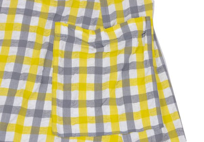 ISSEY MIYAKE me Gingham Check Easy Pants Wht/Gray/Yel Size F