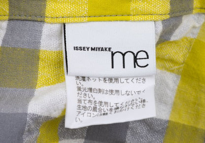 ISSEY MIYAKE me Gingham Check Easy Pants Wht/Gray/Yel Size F