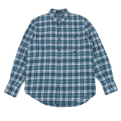 Papas Cotton Flannel Check Button-Down Shirt Green Size 46S