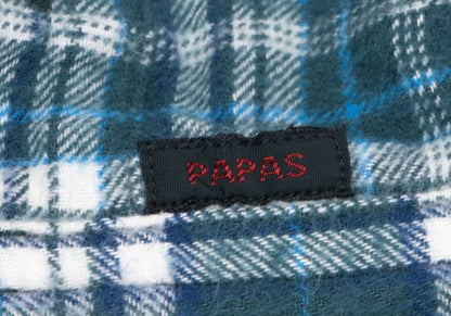 Papas Cotton Flannel Check Button-Down Shirt Green Size 46S