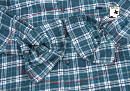 Papas Cotton Flannel Check Button-Down Shirt Green Size 46S