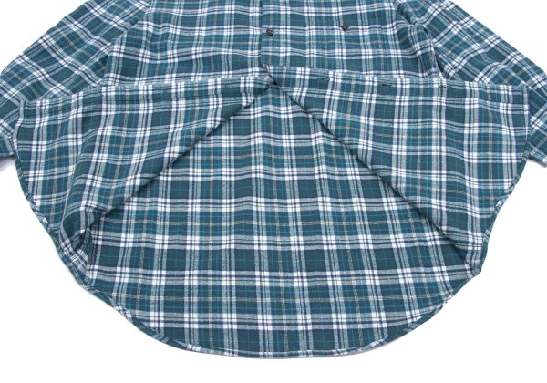 Papas Cotton Flannel Check Button-Down Shirt Green Size 46S