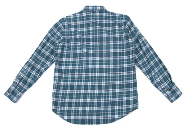 Papas Cotton Flannel Check Button-Down Shirt Green Size 46S