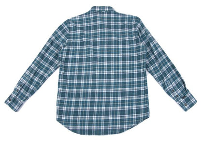 Papas Cotton Flannel Check Button-Down Shirt Green Size 46S