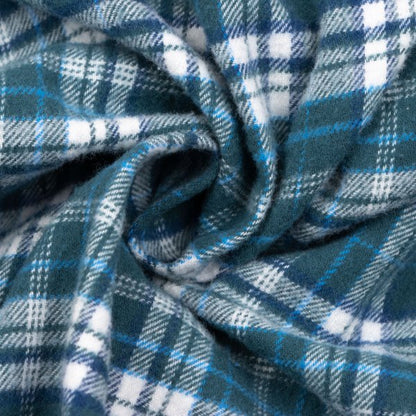 Papas Cotton Flannel Check Button-Down Shirt Green Size 46S