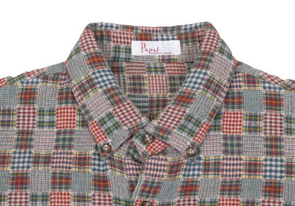 Papas Cotton Multi-Panel Check Flannel Shirt Multi Size 46S