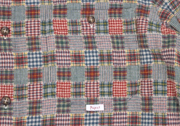 Papas Cotton Multi-Panel Check Flannel Shirt Multi Size 46S
