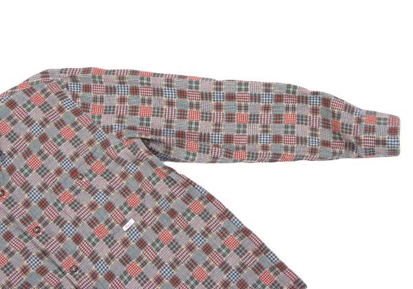 Papas Cotton Multi-Panel Check Flannel Shirt Multi Size 46S