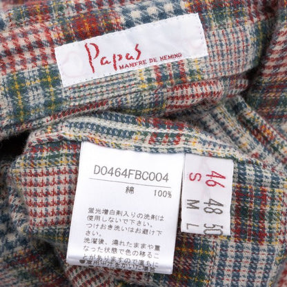 Papas Cotton Multi-Panel Check Flannel Shirt Multi Size 46S