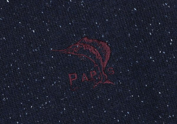 Papas Rayon Blend Embroidered Sleeveless Knit Blue Size 48M