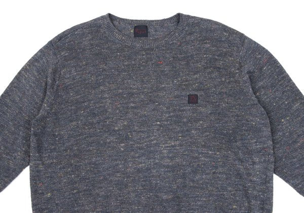 Papas Linen Logo Patch Mix Knit Sweater Gray Size 48M