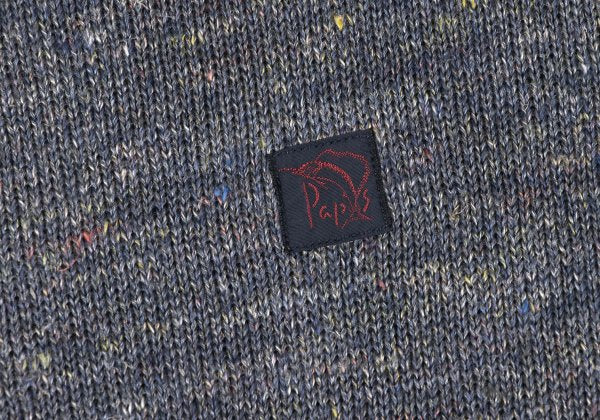 Papas Linen Logo Patch Mix Knit Sweater Gray Size 48M