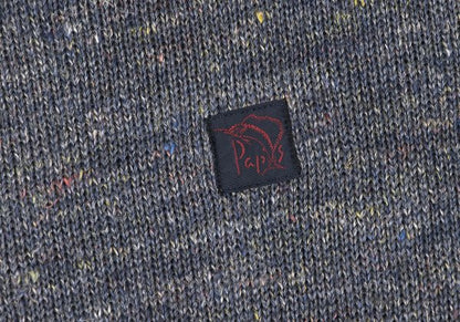 Papas Linen Logo Patch Mix Knit Sweater Gray Size 48M