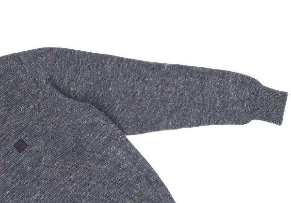 Papas Linen Logo Patch Mix Knit Sweater Gray Size 48M