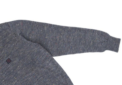 Papas Linen Logo Patch Mix Knit Sweater Gray Size 48M