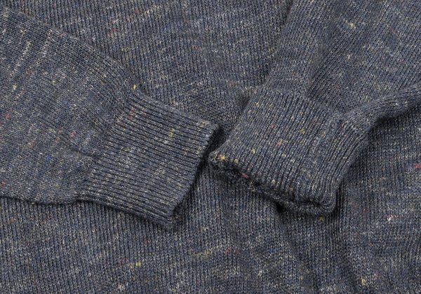 Papas Linen Logo Patch Mix Knit Sweater Gray Size 48M