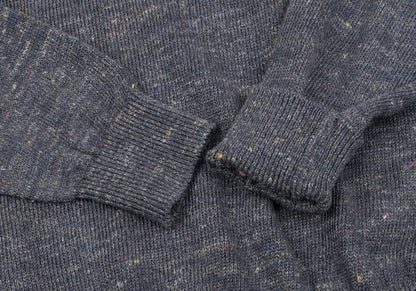 Papas Linen Logo Patch Mix Knit Sweater Gray Size 48M