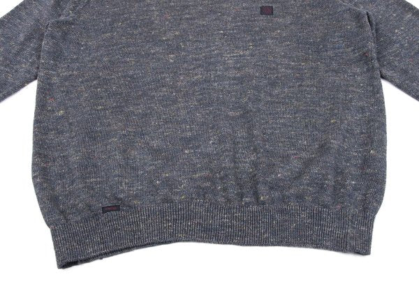 Papas Linen Logo Patch Mix Knit Sweater Gray Size 48M