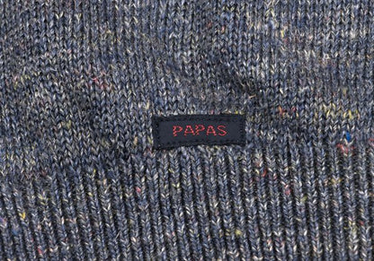 Papas Linen Logo Patch Mix Knit Sweater Gray Size 48M