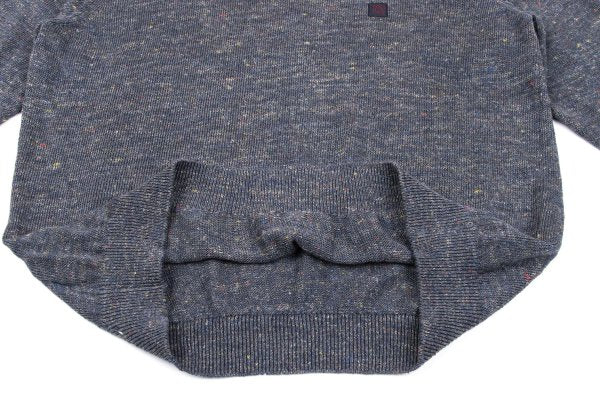 Papas Linen Logo Patch Mix Knit Sweater Gray Size 48M
