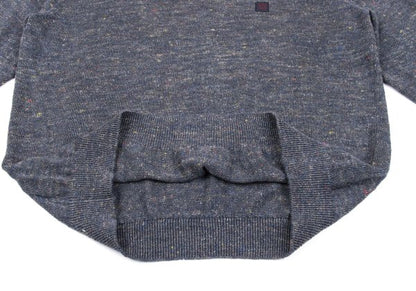 Papas Linen Logo Patch Mix Knit Sweater Gray Size 48M