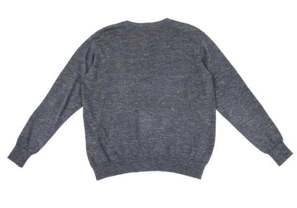 Papas Linen Logo Patch Mix Knit Sweater Gray Size 48M