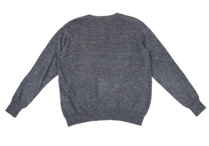 Papas Linen Logo Patch Mix Knit Sweater Gray Size 48M