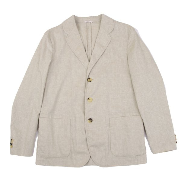 Papas Poly Linen Piping Stretch 3B Jacket Beige Size 46S