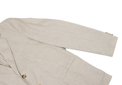 Papas Poly Linen Piping Stretch 3B Jacket Beige Size 46S