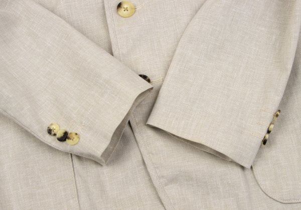 Papas Poly Linen Piping Stretch 3B Jacket Beige Size 46S